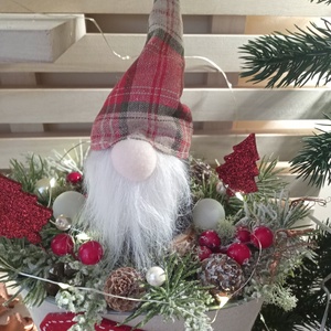 Manós karácsonyi asztaldísz LED világítással - karácsony - karácsonyi lakásdekoráció - karácsonyi manók, figurák - Meska.hu