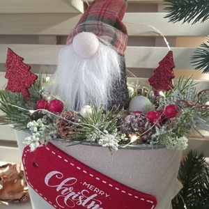 Manós karácsonyi asztaldísz LED világítással - Meska.hu