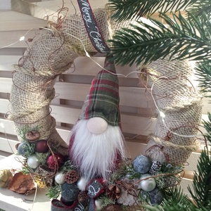 Manós karácsonyi kopogtató - karácsony - adventi díszek - adventi ajtódísz - Meska.hu