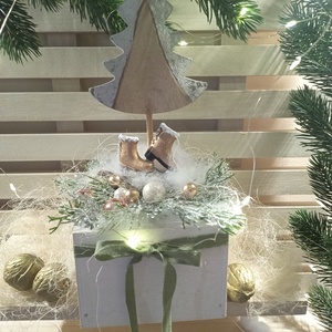 Mini asztaldísz ezüstfenyő - Meska.hu