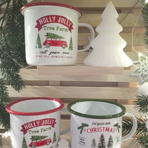 Karácsonyi bádogbögre - karácsony - karácsonyi lakásdekoráció - karácsonyi lakásdíszek - Meska.hu