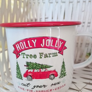 Karácsonyi bádogbögre - karácsony - karácsonyi lakásdekoráció - karácsonyi lakásdíszek - Meska.hu