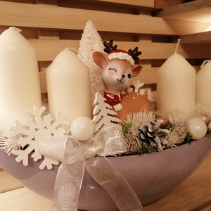 Őzikés adventi asztaldísz  - karácsony - adventi díszek - adventi asztaldísz - Meska.hu