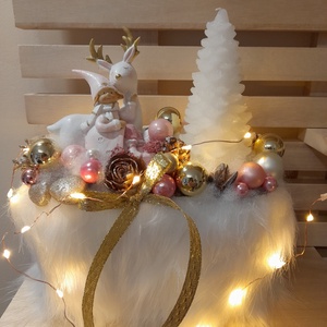 Kislány szarvassal  karácsonyi asztaldísz - Meska.hu