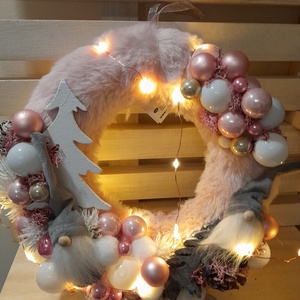 Manós kopogtató szőrmés 22 cm - karácsony - karácsonyi lakásdekoráció - karácsonyi ajtódíszek - Meska.hu