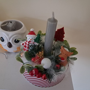 Hóemberes karácsonyi asztaldísz  - karácsony - adventi díszek - adventi asztaldísz - Meska.hu