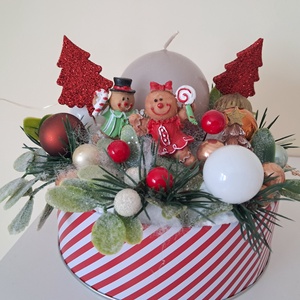 Mézeskalács figurás karácsonyi asztaldísz  - Meska.hu