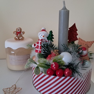 Hóemberes karácsonyi asztaldísz  - karácsony - adventi díszek - adventi asztaldísz - Meska.hu