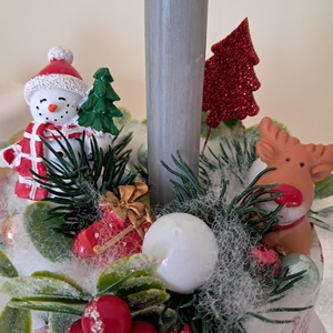Hóemberes karácsonyi asztaldísz  - karácsony - adventi díszek - adventi asztaldísz - Meska.hu