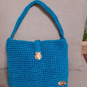 Könnyű!kék válltáska., Táska & Tok, Kézitáska & válltáska, Alkalmi táska, Horgolás, MESKA