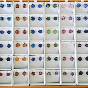 Kéklő csillogás bedügős füli Jannaja ékszer - ékszer - ékszerszett - Meska.hu