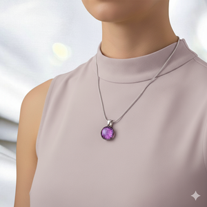 Glamor magenta csillogó medál - ékszer - nyaklánc - medálos nyaklánc - Meska.hu