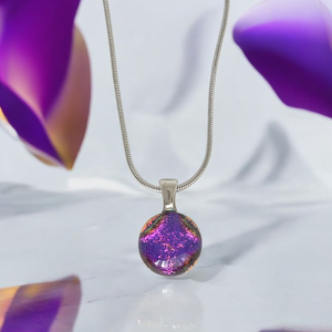 Glamor magenta csillogó medál, Ékszer, Nyaklánc, Medálos nyaklánc, , MESKA