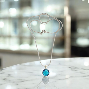 Glamor középkék csillogó medál - ékszer - nyaklánc - medálos nyaklánc - Meska.hu