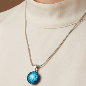 Glamor középkék csillogó medál - ékszer - nyaklánc - medálos nyaklánc - Meska.hu