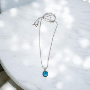 Glamor azúr kék, zöld csillogó medál - ékszer - nyaklánc - medálos nyaklánc - Meska.hu