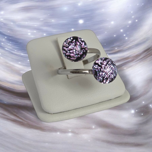 Glamor lila magenta csillogó gyürü - Meska.hu