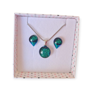 Zöldes csillogás Jannaja ékszer, Ékszer, Ékszerszett, Üvegművészet, Ékszerkészítés, MESKA