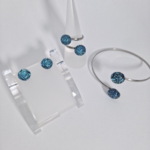 Glamor menta csillogás karkötő, gyűrű, füli - Meska.hu