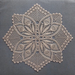 Ekrü színű horgolt terítő (56 cm) - Meska.hu