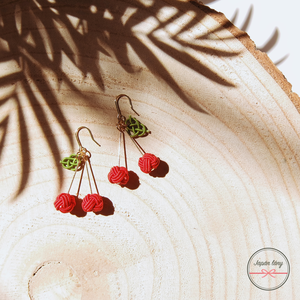 Japány Cseresznye Fülbevaló - ékszer - fülbevaló - lógó fülbevaló - Meska.hu