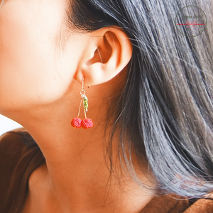 Japány Cseresznye Fülbevaló - ékszer - fülbevaló - lógó fülbevaló - Meska.hu