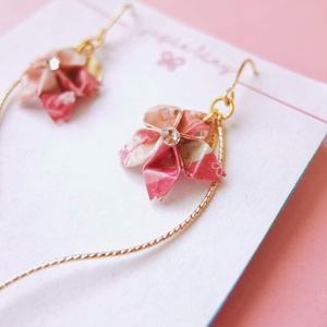 Japán Origami Cseresznyevirág Fülbevaló - Meska.hu