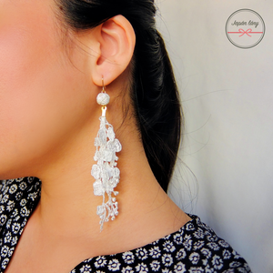 Japán White lace Fülbevaló, Ékszer, Fülbevaló, Lógó csepp fülbevaló, , MESKA