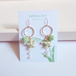 Japán Starfish Fülbevaló - ékszer - fülbevaló - lógó fülbevaló - Meska.hu