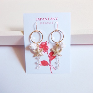 Japán Starfish Fülbevaló - ékszer - fülbevaló - lógó fülbevaló - Meska.hu