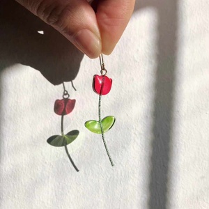 Japán Tulip Fülbevaló - ékszer - fülbevaló - lógó fülbevaló - Meska.hu