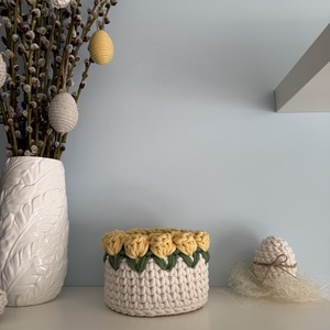 Horgolt kosár, Ünnepi díszek, dekorációk, Húsvéti díszek és dekorációk, Húsvéti kosár, Horgolás, MESKA