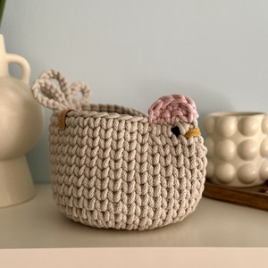 Horgolt Tyúkocska kosár, Otthon & Életmód, Tárolás & Rendszerezés, Tárolókosár, Horgolás, MESKA