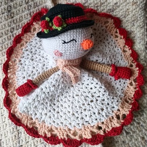 Hóember szundikendő - Horgolt - játék & sport - 3 éves kor alattiaknak - alvóka & rongyi - Meska.hu