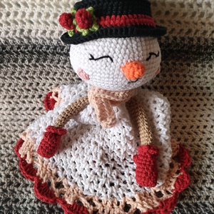 Hóember szundikendő - Horgolt, Játék & Sport, 3 éves kor alattiaknak, Alvóka & Rongyi, Horgolás, MESKA