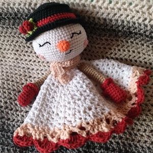 Hóember szundikendő - Horgolt - játék & sport - 3 éves kor alattiaknak - alvóka & rongyi - Meska.hu