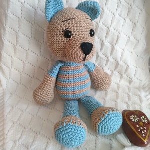 Csíkos mackó- Horgolt - játék & sport - plüssállat & játékfigura - maci - Meska.hu