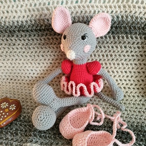 Balerina Egérke- Horgolt - játék & sport - plüssállat & játékfigura - egér - Meska.hu