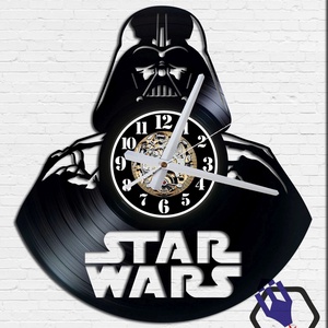 Falióra bakelitlemezből készítve - Star Wars Vader #1, Otthon & Lakás, Dekoráció, Falióra & óra, Fali és függő dekoráció, Gravírozás, pirográfia, Mindenmás, Meska
