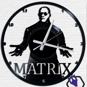 Falióra bakelitlemezből készítve - Matrix - otthon & lakás - dekoráció - fali és függő dekoráció - falióra & óra - Meska.hu