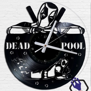 Falióra bakelitlemezből készítve - Deadpool #5, Otthon & Lakás, Dekoráció, Falióra & óra, Fali és függő dekoráció, Gravírozás, pirográfia, Mindenmás, Meska