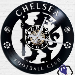 Falióra bakelitlemezből készítve - Chelsea FC, Otthon & Lakás, Dekoráció, Falióra & óra, Fali és függő dekoráció, Gravírozás, pirográfia, Mindenmás, Meska