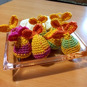 Horgolt tojás - ünnepi díszek, dekorációk - húsvéti díszek és dekorációk - húsvéti tojásfadíszek - Meska.hu