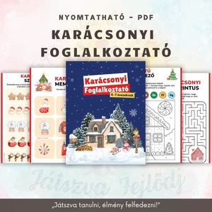 Karácsonyi foglalkoztatófüzet  18 oldalnyi ünnepi játék és rajzolás, Játék & Sport, Készségfejlesztő és Logikai játék, Oktató játékok, , MESKA