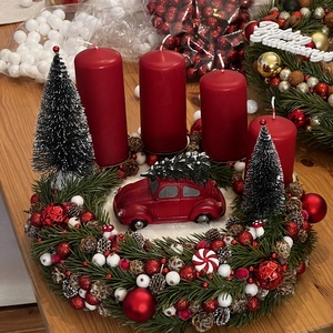Autós adventi koszorú  - Meska.hu