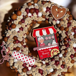 Mézeskalácsos karácsonyi ajtódísz  - karácsony - karácsonyi lakásdekoráció - karácsonyi ajtódíszek - Meska.hu