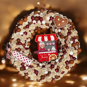 Mézeskalácsos karácsonyi ajtódísz , Karácsony, Karácsonyi lakásdekoráció, Karácsonyi ajtódíszek, Virágkötés, MESKA