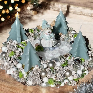 Ezüst-Kék adventi koszorú  - Meska.hu