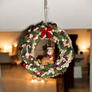 Őzikés ajtódísz - karácsony - karácsonyi lakásdekoráció - karácsonyi ajtódíszek - Meska.hu