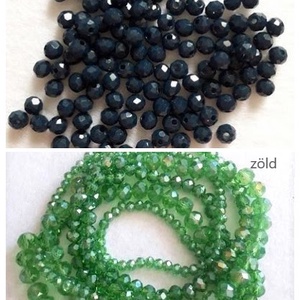 Rondell / donut / fánk alakú üveggyöngy 14 színben - 4x3 mm (1202) - kellékek & szerszámok - gyöngyfűzés kellékek - üveggyöngy - Meska.hu